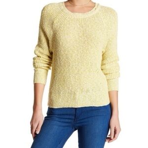 Free People Electric City Knit Sweater Butter Yellow Size XS Cotton Linen Blend
